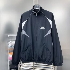 Balenciaga black and grey patchwork sports outfit